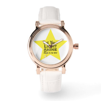 Reloj De Pulsera Let Your Light Shine Bible Verse Yellow Star
