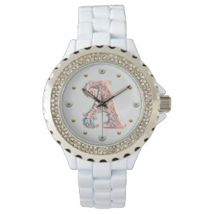 Reloj De Pulsera Letra barroca A pastel