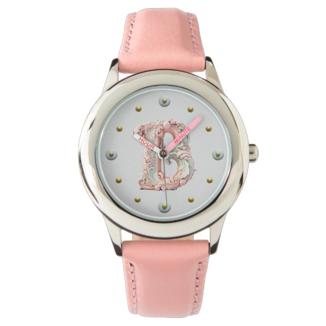 Reloj De Pulsera Letra barroca pastel B (Anverso)