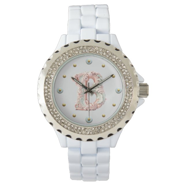 Reloj De Pulsera Letra barroca pastel B (Anverso)