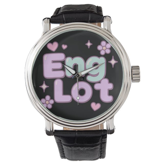 Reloj De Pulsera Letra Burbuja Kawaii Englot (Anverso)