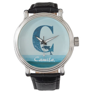 Reloj De Pulsera Letra C Océano azul