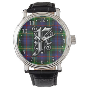 Reloj De Pulsera Letra clan farquharson F Monogram Tartán