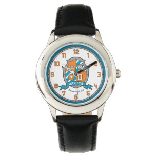 Reloj De Pulsera Letra Dakota D name significa naranja de lobo escu