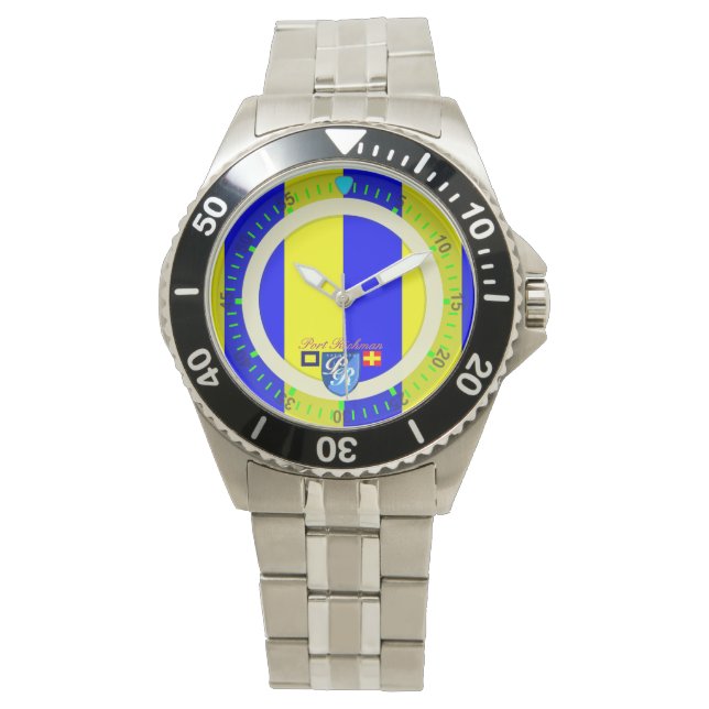 Reloj De Pulsera Letra de bandera marina G Golf Port Richman Nautic (Anverso)