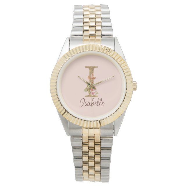 Reloj De Pulsera Letra de nombre personalizada I Relieve metalizado (Anverso)