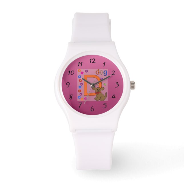 Reloj De Pulsera Letra de perro D Watch (Anverso)