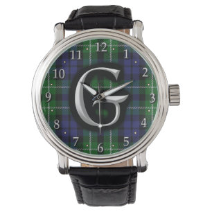 Reloj De Pulsera Letra escocesa griham G monograma clan tartán
