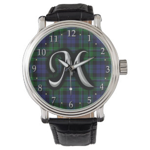Reloj De Pulsera Letra escocesa MacCallum M monogramo tartán
