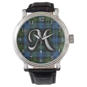 Reloj De Pulsera Letra escocesa MacKenzie M monogramo tartán