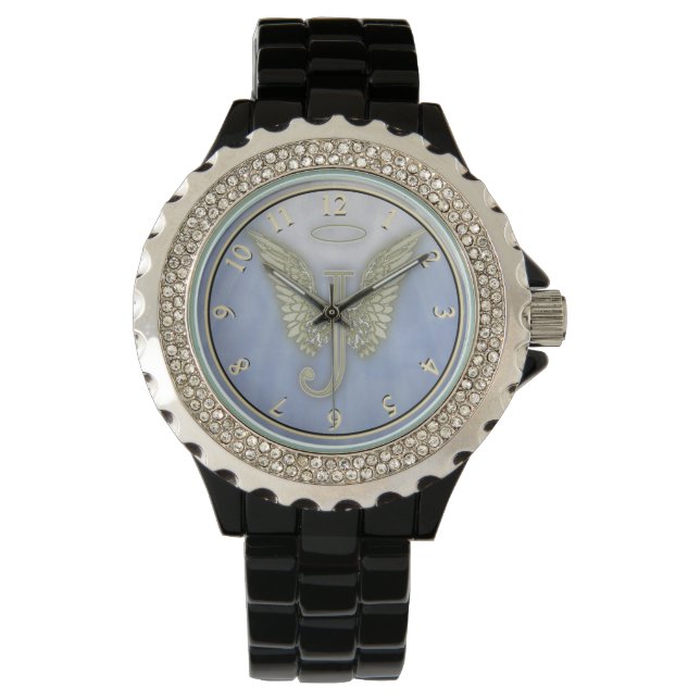 Reloj De Pulsera Letra J Angel Monograma (Anverso)