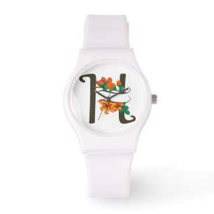 Reloj De Pulsera Letra mayúscula Monograma floral H