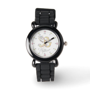 Reloj De Pulsera Letra monográfica B doodle corazón chicas Beatri