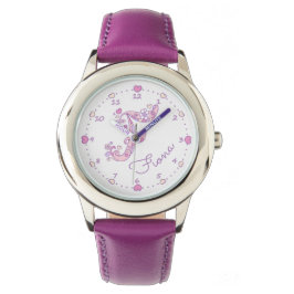 Reloj De Pulsera Letra monograma F chicas personalizados nombre Fio