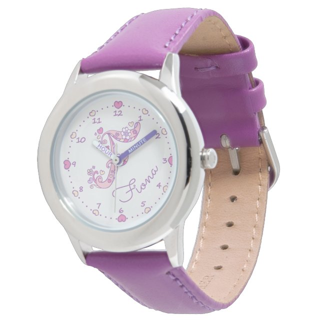 Reloj De Pulsera Letra monograma F chicas personalizados nombre Fio (Angular)