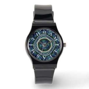 Reloj De Pulsera Letra personalizada Dial Julian Fractal Mandala