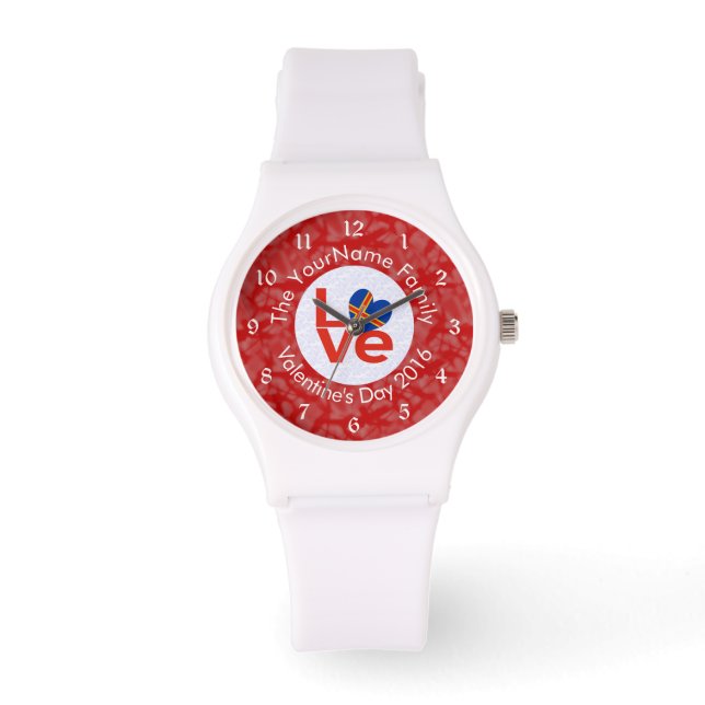 Reloj De Pulsera Letra roja de las islas Åland bandera de amor pers (Anverso)