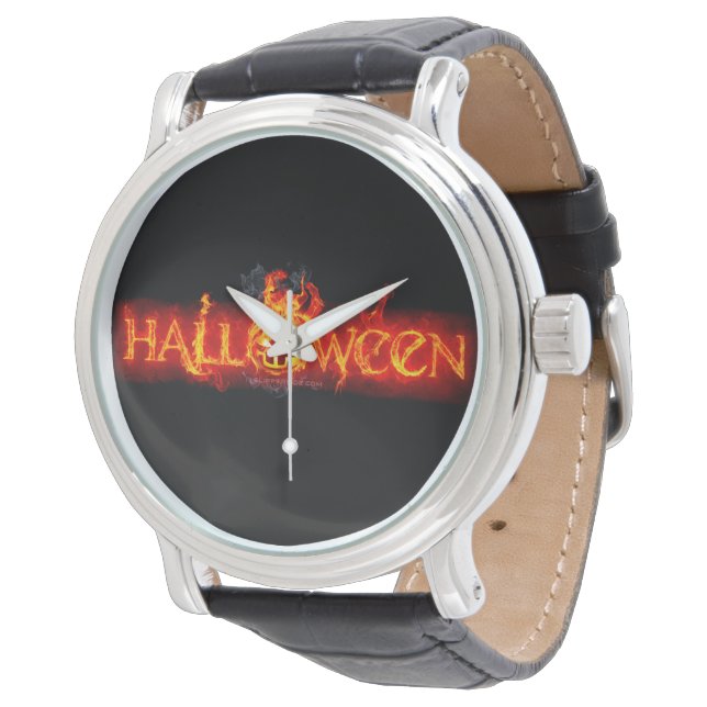 Reloj De Pulsera Letras ígneas masivas de SlipperyJoe's Halloween c (Angular)