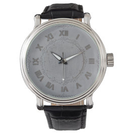 Reloj De Pulsera letras romanas fondo gris
