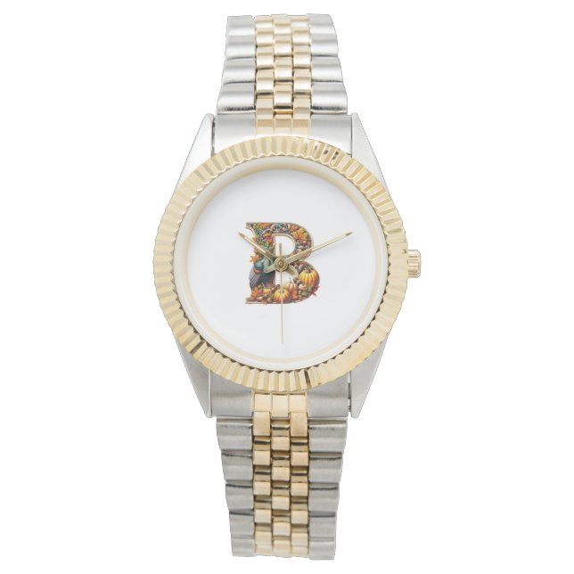 Reloj De Pulsera Letter B in Thanksgiving style (Anverso)