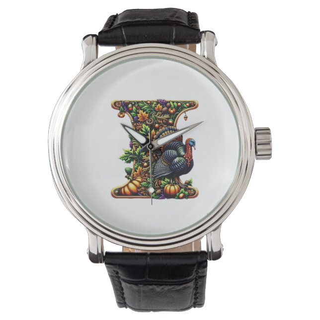 Reloj De Pulsera Letter I Thanksgiving gift  (Anverso)
