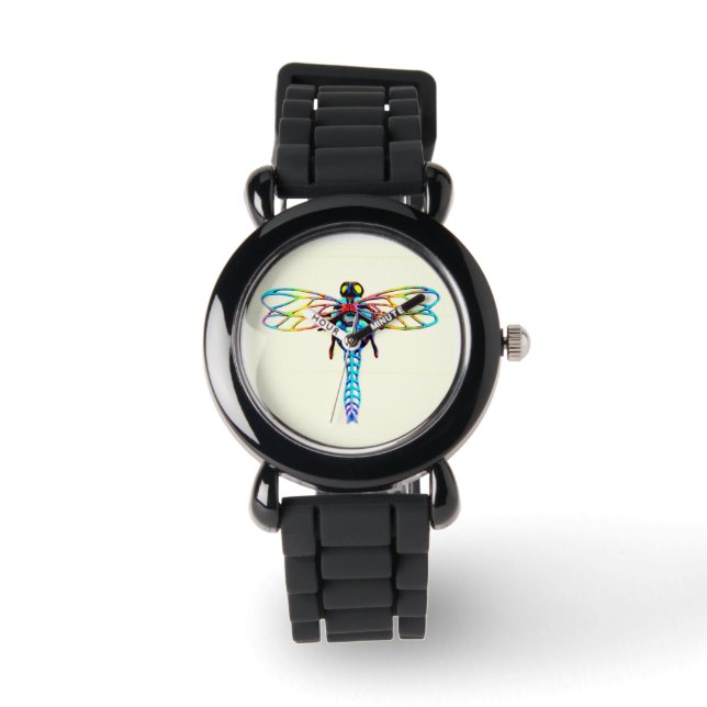 Reloj De Pulsera libélula purpurinoso iridiscente (Anverso)