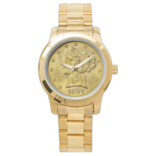 Reloj De Pulsera Liberty Head Gold