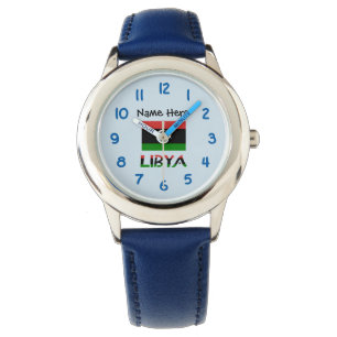 Reloj De Pulsera Libia Bandera Libia Negra Personalización