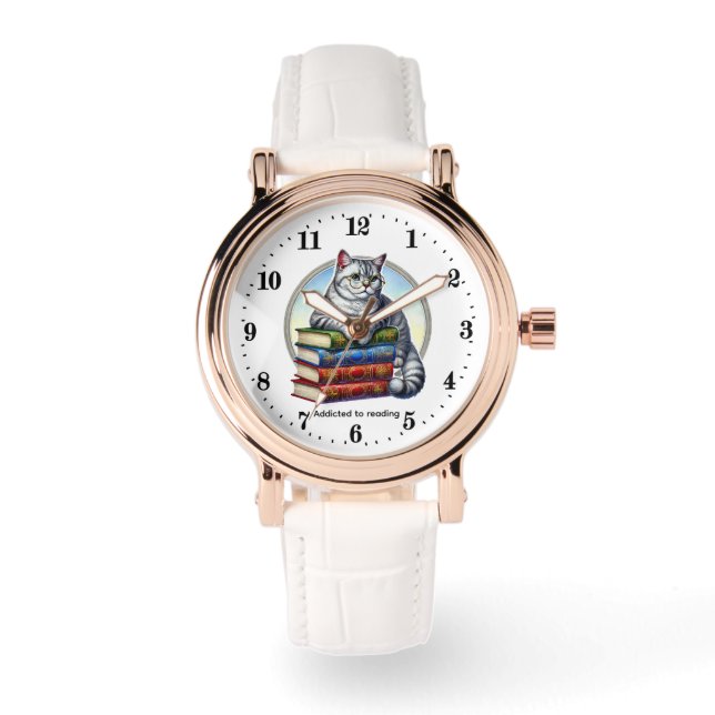 Reloj De Pulsera Libro de adictas personalizable de señoras lindas (Anverso)