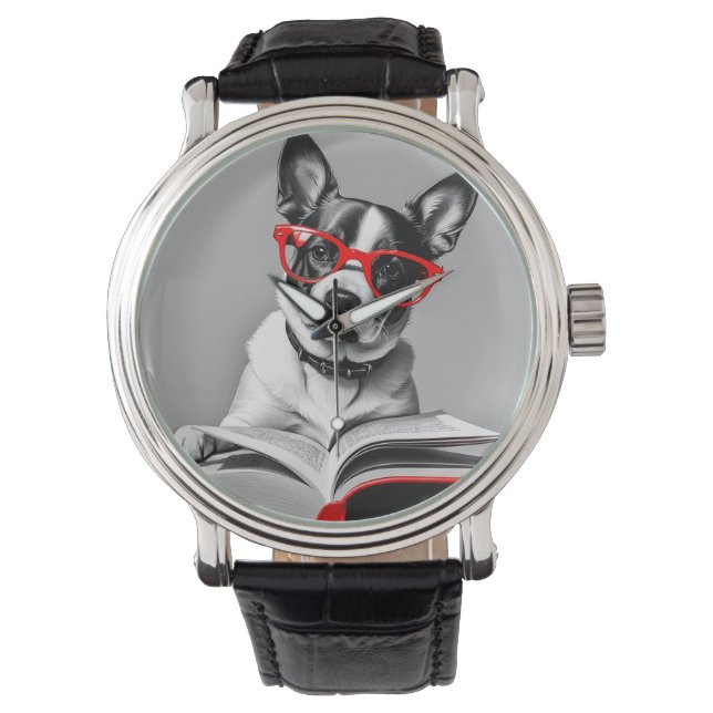 Reloj De Pulsera Libro de lectura de perros (Anverso)