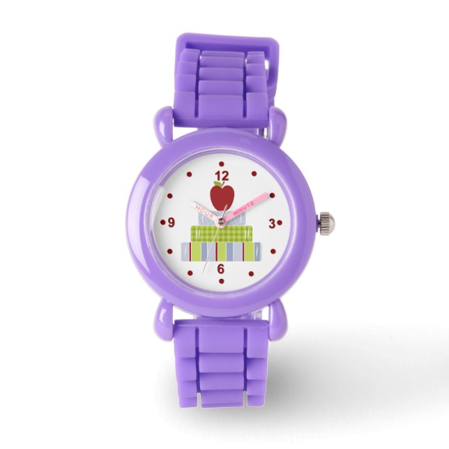 Reloj De Pulsera Libros apilados de maestro y Apple Watch (Anverso)