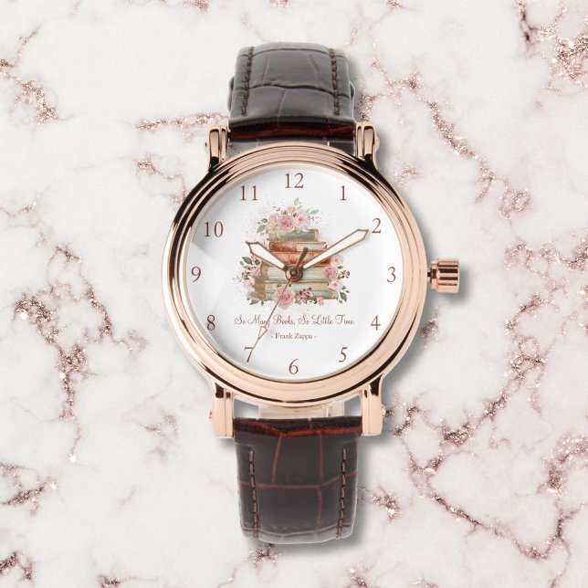 Reloj De Pulsera Libros de citas personalizadas y rosas rosadas vin (Close up)