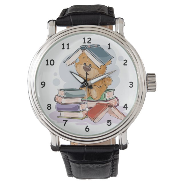 Reloj De Pulsera Libros de lectura de oso de Personalizado lindo (Anverso)