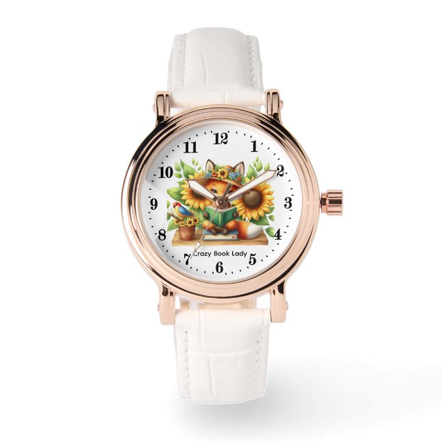 Reloj De Pulsera Libros de zorros lindos personalizables (Anverso)