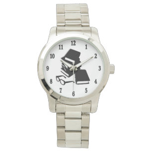 Reloj De Pulsera Libros y gafas Números negros