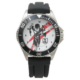 Reloj De Pulsera Liga de la Justicia Arte pop Flash Running Noir