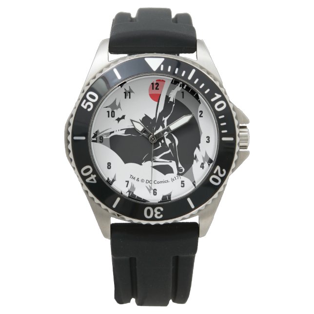 Reloj De Pulsera Liga de la Justicia | Batman en la nube de arte po (Anverso)