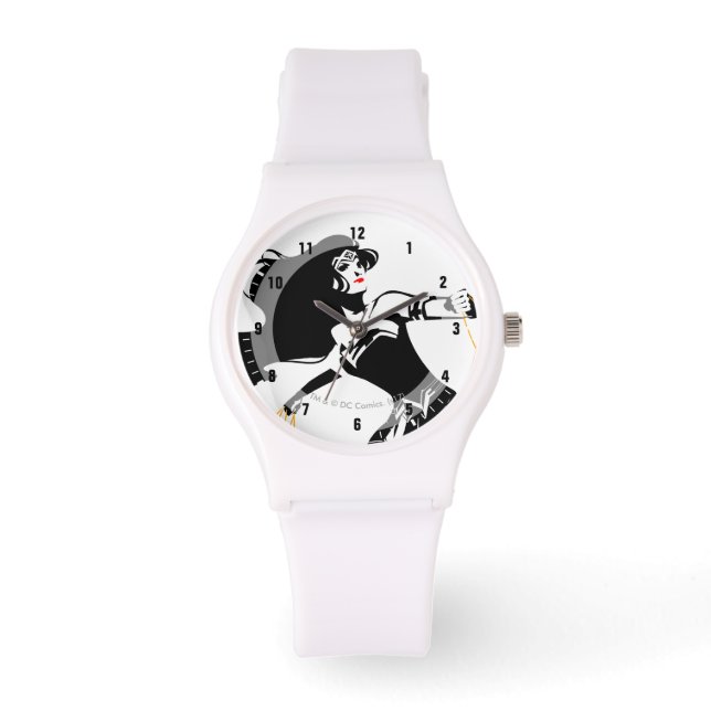 Reloj De Pulsera Liga de la Justicia | Mujer Maravilla Con Arte Pop (Anverso)