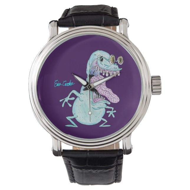 Reloj De Pulsera light blue monster alien cartoon (Anverso)