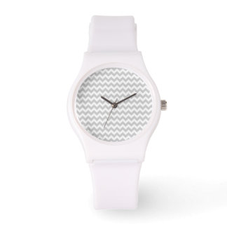 Reloj De Pulsera Light Grey Chevron Stripes