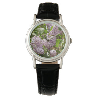 Reloj De Pulsera Lilac Bush hermosas flores de primavera morada