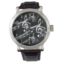 Reloj De Pulsera Limpieza de árbol blanco y negro