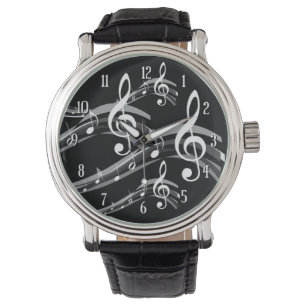 Reloj De Pulsera Limpieza de árbol blanco y negro