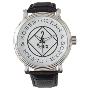 Reloj De Pulsera Limpio y sobrio regalo hito de la sobriedad de cua