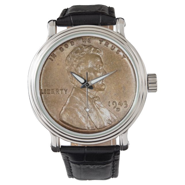 Reloj De Pulsera Lincoln Head Copper Penny 1943 (Anverso)