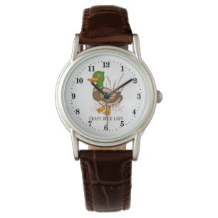 Reloj De Pulsera linda dama de pato loca agrega texto