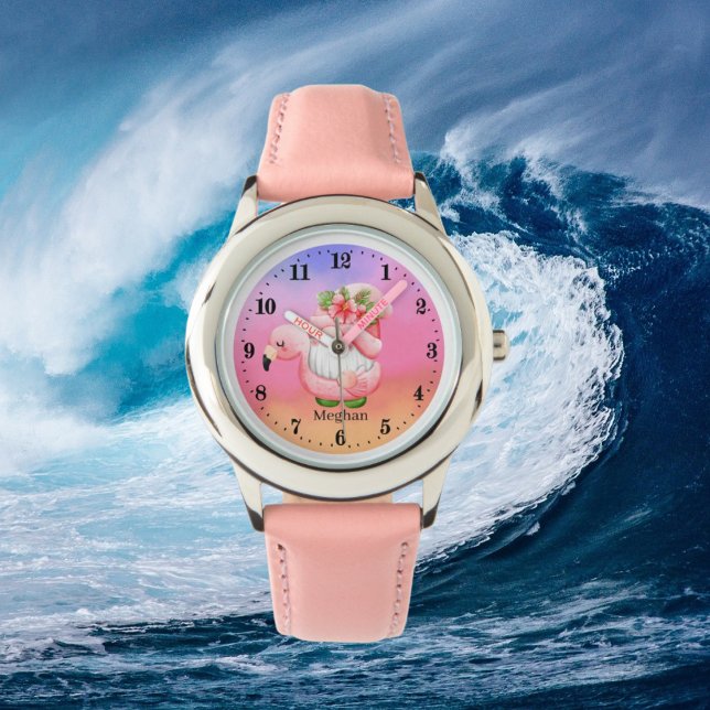 Reloj De Pulsera linda flotación de gnome flamingo de playa flotant (Subido por el creador)