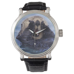 Reloj De Pulsera Linda nutria marina   Alaska, EE. UU.