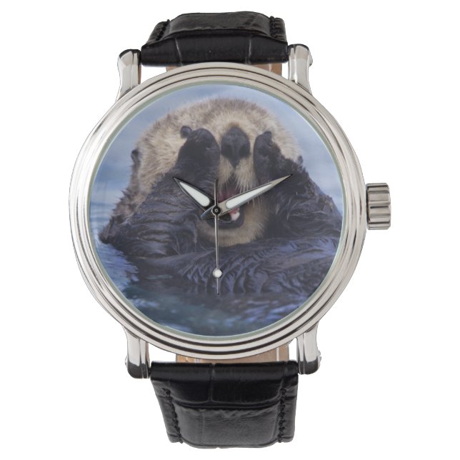 Reloj De Pulsera Linda nutria marina | Alaska, EE. UU. (Anverso)