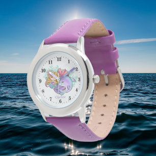 Reloj De Pulsera linda playa de sirena delfín añadir nombre